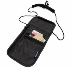 Bezpečnostní kapsa na doklady a peněženka na krk 