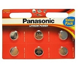 Lithiové knoflíkové baterie Panasonic CR2032 6 ks