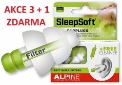 Špunty do uší na spaní Alpine SleepSoft 3+1 pár