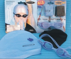 AQUASTART SET dětské plavecké brýle, čepice, zátky