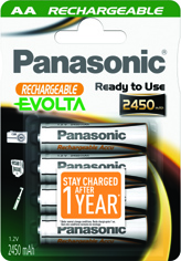 Panasonic Ready to Use EVOLTA AA 2450 HHR-3XXE/4BC