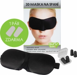 Černá 3D maska na oči na spaní + ŠPUNTY DO UŠÍ