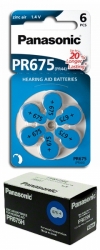 10 x baterie do sluchadel Panasonic PR675(44H)/6LB