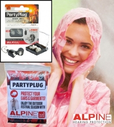 1 pár Alpine PartyPlug Transparent + pláštěnka