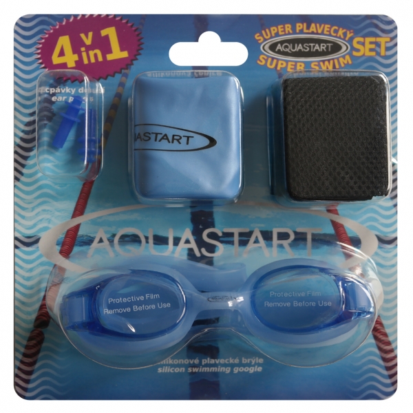 AQUASTART SET dětské plavecké brýle, čepice, zátky