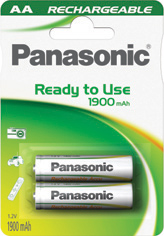 Nabíjecí baterie (akumulátory )  AA Panasonic Ready to use 1900 HHR-3MVE/2BC 2ks