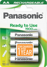 Nabíjecí baterie (akumulátory )  AA Panasonic Ready to use 1900 HHR-3MVE/4BC 4ks
