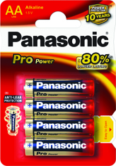 Alkalická tužková baterie AA Panasonic Pro Power LR6PPG/4BP
