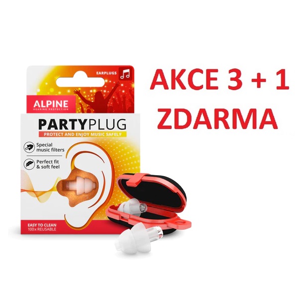 Chrániče Alpine PartyPlug Transparent -19 dB 3+1